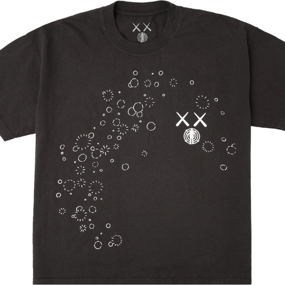 KAWS for Kid Cudi Moon Man GID T Vintage Black - Picture 2 of 4